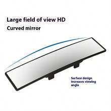 高清汽车后视镜，通用夹式全景后视镜，适用于轿车、SUV、卡车及其他车辆 - 黑色 - 查看 10