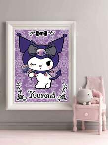 Sanrio 1pc Kawaii Wall Art Prints Posters,Kuromi Wall Arts,Pastel Girls Bedroom Prints,Girls Birthday Gift,For Dorm,Apartment,Bedroom,Living Room,Modern Home Decor,No Frame