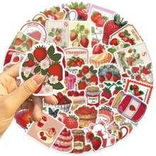 50 CÁI Hình dán dâu tây Hình dán thẩm mỹ bằng nhựa vinyl Hình dán sổ lưu niệm, Nhật ký, Máy tính xách tay, Cản xe, Ván trượt, Bình nước, Máy tính, Điện thoại, Phim hoạt hình, Mũ bảo hiểm, Nhãn dán ô tô - Nhiều màu - Xem 4