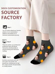 1 Pair Custom Face Socks, Custom Photo Sock, Custom Printed Socks, Personalized Funny Face Socks, Custom Picture Socks, Put Any Face On The Socks, Anniversary Gift, Valentine Gift, Birthday Gift, Wedding Gift, Mother's Day Gift - Multicolor - View 6