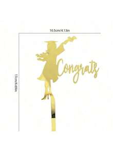 1 件/3 件博士帽毕业派对蛋糕装饰亚克力祝贺毕业适合学生毕业派对蛋糕装饰品 - 彩色 - 查看 15