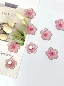 [Pink Decorative Fridge Magnets] Pink Sakura Fridge Magnets, Cute Decorative Fridge Magnets, Suitable For Office Whiteboards, Lockers, Dishwashers, Kitchen And Home Decoration, Plastic Round, Christmas Gift Ideas, Cute Resin Message Magnetic Stickers Photo Stickers