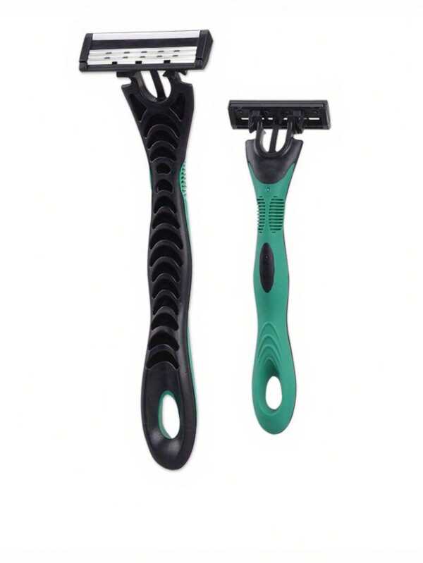 Lâmina de Barbear Manual com Lâminas Rotativas de Aço Inoxidável de 3 Camadas, Lâmina de Barbear Descartável