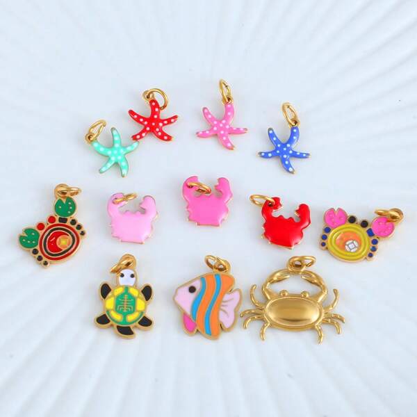 Golden Sea Ocean Marine Life Starfish Charms For Bulk Summer Jewelry Necklace Earrings Bracelet Making DIY Craft Accessories
