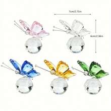 1pc Artificial Crystal Butterfly Decor - Elegant Home Decor, Valentine's Day & Christmas Gift, Safe For 24+ Months, Vivid Colors, High-Quality Polypropylene Fiber, Great For Shelves, Tables & Fireplaces