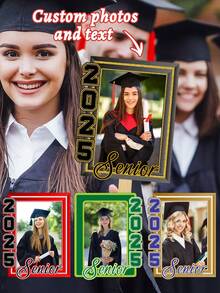 Custom Graduation 2025 Fans With Wooden Handle-4 Styles,Photo Fans, 2025 Graduation Fans, Class Of 2025, Senior 2025 Fans, Fan On A Stick - Multicolor - View 2