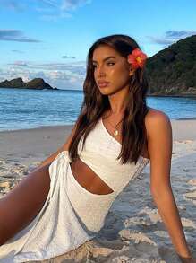 3 pezzi/1 pezzo 9cm Fermagli per capelli floreali hawaiani bianchi e rossi per donne, accessori per capelli eleganti e minimalisti di alta qualità in colore unito, adatti per uscite quotidiane, eventi casual, feste, pendolarismo, vacanze al mare, acconciature, coordinati con l'outfit