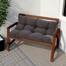 Living And Home Tufted Outdoor Bench Cushion - Weather-Resistant Rectangular Seat Pad In Light/Dark Grey (120cm Premium Comfort) - 深灰色 - 查看 2