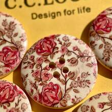 6/12/30 piezas Botones vintage bohemios pintados de 30 mm, botones redondos grandes de cuatro ojales, hebilla de suéter DIY, botones decorativos versátiles