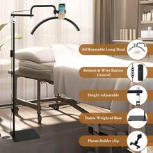 Lash Light - Lash Lamp For Eyelash Tech,Half Moon Light For Eyelash Extensions,Professional ED Floor Lamp For Tattoos Estheticians - Black - View 4