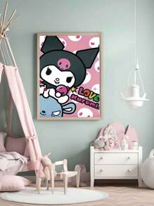 Sanrio 1pc Kawaii Wall Art Prints Posters,Kuromi Wall Arts,Pastel Girls Bedroom Prints,Girls Birthday Gift,For Dorm,Apartment,Bedroom,Living Room,Modern Home Decor,No Frame