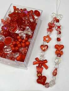 30g/50g Mix Acrylic Beads Randomly Heart Shape, Bow, Spacer Beads For Bracelet Making DIY Mobile Phone Chain Earring Jewelry Handmade Accessories