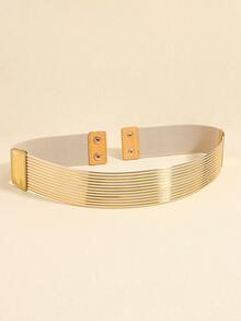 1 Stück neuer Retro Gürtel mit elastischem Bund, vielseitiger Kleid-Schmuck, elegantes dehnbares PVC Taillenband, übertriebenes Urlaubsaccessoire für Sommer, Schule, Herbst, Halloween