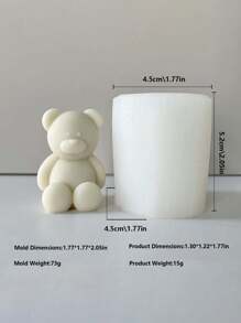 3D "Sitting Bear" Silicone Mold, Multi-Purpose DIY Plaster Crafts, Creative Home Decor, Kids Craft Tool (, Heat-Resistant, Easy Removal)