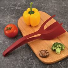 Kitchen Versatile Heat-Resistant Red Kitchenware Set Of Eight Pieces, Including Household Silicone Spatula, Soup Spoon, Frying Spatula, Strainer, Rice Spoon, Nylon Steak Clip, Silicone Oil Brush Large And Small/Non Stick Pan Frying Spatula, Silicone Spatula