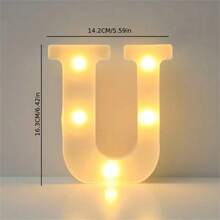 1件 16cm LED字母燈，發光字母與數字夜燈，適用於居家、酒吧、婚禮、生日派對裝飾 - 白色 - 查看 26