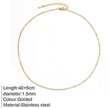 1pc Minimalist Design Gold Tone Collarbones Chain Adjustable Necklace, Delicate & Lightweight For Women - Yellow Gold - View 13
