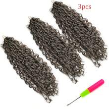 3Pcs Jessica Synthetic Hair Deep Wave Twist Crochet Hair Braid Afro Curl Ombre Blonde Pink Deep Wavy Braiding Hair Extension ForWomen - Multicolor - View 14