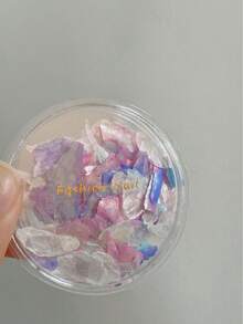 1 盒全新天然贝壳、云母、缎子、丝绸全息指甲贴纸、装饰性美甲配件美甲用品指甲饰品美甲宝石