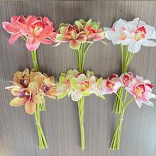 1 Bundle Of 5 Stems Elegant Artificial Orchid Flowers, Realistic Phalaenopsis, Indoor/Outdoor Decor, Perfect For Weddings/Tabletops, Bridal Shower Gifts - Durable And Oxidation-Resistant, Christmas, Halloween, Thanksgiving, Valentine's Day, Mother's Day Home And Kitchen Decoration