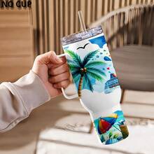 邮轮生活更美好 40 盎司玻璃杯 PVC 包装、DIY 防水自粘式 UV 杯贴花套装、40 盎司转印贴纸、杯子、瓶子等（不含杯子） - 藍色 - 查看 4