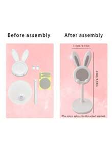 1pc Adjustable Folding Rabbit-Shaped Tabletop Stand For Tablets And Phones, School Supplies,Back To School