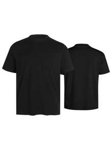 Blueplus Men's Classic Cotton T-Shirt, 220g Weight, 100% Cotton, Comfortable To Wear, Very Suitable For Running, Leisure Or Outdoor Entertainment, 1PC  Versatile Cotton Solid Color Short-Sleeved | Skin-Friendly And Comfortable Holiday Gift, A Certain Thickness Is Suitable For Summer T-Shirts, Holiday Gifts.