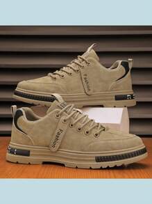 Men's All-Season Functional Shoes Work Safety Shoes - Non-Slip, Durable, Breathable Low-Top Lace-Up Sneakers, High-Quality Fabric Soft Upper PU Upper And PVC Rubber Sole, A Variety Of Multi-Color Khaki, Gray Are Very Suitable For Leisure And Outdoor Activities Travel Mountaineering Construction Site Work Safety, Walking Multi-Functional Shoes