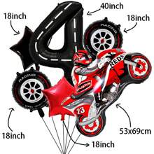 Jeu de ballons numérotés de 1 à 9 pour voitures de course, ballons en aluminium pour motos pour anniversaire, décoration de fête de course de vélo tout-terrain