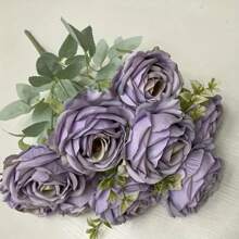 Elegant 9-Head Artificial Rose Bouquet - Realistic Silk Flowers, Perfect For Weddings, Home Decor & Special Occasions (Valentine's, Halloween, Christmas, Easter, Thanksgiving) - No Vase Included - For Flower Lovers & Home Decor Enthusiasts - Ideal Gift For Anniversaries, Birthdays & Housewarming