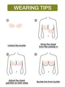 Silicone Breast Patch And Chest Pad, Waterproof For Swimming And Hot Springs, Transparent Invisible Bikini Swimsuit, Small Chest Gathered Together - Khaki - View 6