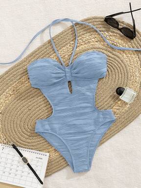 全新女式性感镂空连体吊带泳衣