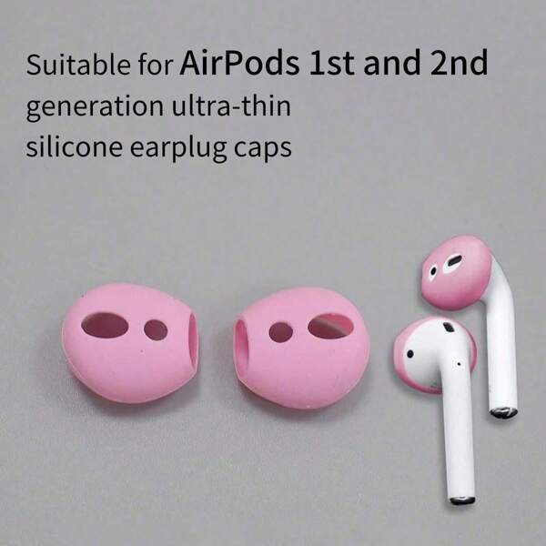 2/4pcs 4/8sets Super Thin Anti-Slip Silicone Earphone Cover, Compatible With Apple 1/2