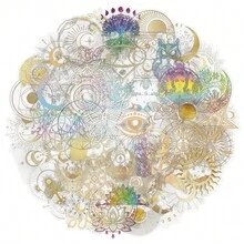 50张金色贴纸，非全息太阳贴纸，太空贴纸，美学贴纸，天文贴纸，行星贴纸，星空贴纸，透明贴纸，防水乙烯基贴纸，适用于水瓶、笔记本电脑、手机、滑板、剪贴簿、日记本、礼品 - 彩色 - 查看 9