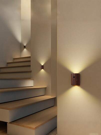 USB Rechargeable Motion Sensor Magnetic Wood Grain Night Light, LED Bedside Reading Smartly Linked Stair Light. It Is Lighting, Corridor Home ation. view 2