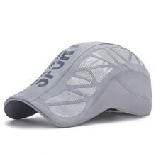 1 pieza Nuevo gorra tipo deportiva con letra SPORT para hombre, transpirable, alta protección solar, bloquea efectivamente los rayos UV, diseño ajustable, cómodo y fácil de usar, gorra de malla de secado rápido con protección solar para exteriores