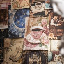 1 libro con 100 fogli della serie "Roaming Time" in stile vintage, materiale estetico di carta per scrapbooking, handmade, design personalizzato per diari, album fai-da-te, collages, quaderni e taccuini, forniture per ufficio e scuola, accessori scolastici