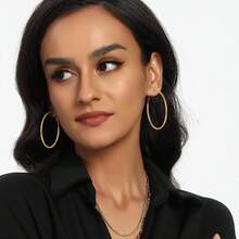 MDFUN 不锈钢环形耳环，316L 钢女士环形耳环，尺寸从 20 毫米到 60 毫米