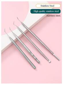 1/4 piezas Herramienta auxiliar para extensión de pestañas postizas de acero inoxidable con rizado en forma de muñeca