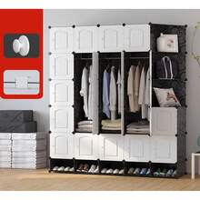 Large Capacity Assembled Wardrobe, Freely Assembled And Matched Bedroom Wardrobe, Simple Plastic Assembled Storage Cabinet, Resin Plastic Sheet Wardrobe Freely Combinable Storage Cabinet, Bedroom Storage Cabinet, Clothes Storage Cabinet, Bedroom Wardrobe, Home Wardrobe, Creative Design Portable Wardrobe, Clothes Storage Cabinet