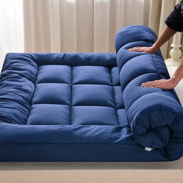 1 pieza Colchoneta de lujo, suave y acolchada, para todas las estaciones como protector de colchón, plegable y adecuada para el suelo, tatami, dormitorio, apartamento, habitación de invitados y campamento al aire libre