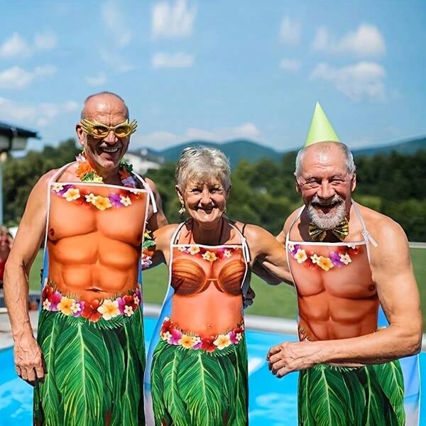 Paquete de 2 faldas hawaianas de estilo BBQ unisex, de material textil de poliéster, disfraz para fiesta de pareja, accesorios para cocina, barbacoa y hornear, regalo para el Día de San Valentín o el Día de la Madre