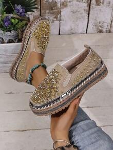 Women's Breathable Soft Comfortable Increased Height Hiking Outdoor Vacation Mountaineering Retro Stitching Fisherman Casual Sneakers, Lightweight For Spring & Summer - Rose Gold - View 1