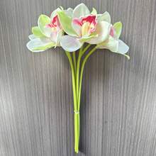 1 Bundle Of 5 Stems Elegant Artificial Orchid Flowers, Realistic Phalaenopsis, Indoor/Outdoor Decor, Perfect For Weddings/Tabletops, Bridal Shower Gifts - Durable And Oxidation-Resistant, Christmas, Halloween, Thanksgiving, Valentine's Day, Mother's Day Home And Kitchen Decoration