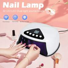 Nail Lamp, Non Black Hand High-Power Nail Baking Lamp Set, Quick Drying Nail Polish Adhesive Nail Tool, Hand Beauty - US A Type Plug(110-127V) - View 3