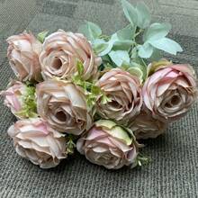 Elegant 9-Head Artificial Rose Bouquet - Realistic Silk Flowers, Perfect For Weddings, Home Decor & Special Occasions (Valentine's, Halloween, Christmas, Easter, Thanksgiving) - No Vase Included - For Flower Lovers & Home Decor Enthusiasts - Ideal Gift For Anniversaries, Birthdays & Housewarming