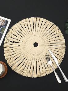 1/2/4pcs Bohemian Style Tassel Placemats, Creative Natural Material Placemats, Suitable For Restaurant, Dining Table Decorations, Vase Mats - Multicolor - View 10