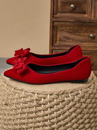 WHDXY 1 双女士平底鞋，新款春夏休闲孕妇软底柔和淑女风格平底鞋，黑色工作鞋，华丽柔和的法式风格，可搭配连衣裙，蝴蝶结点缀芭蕾平底鞋