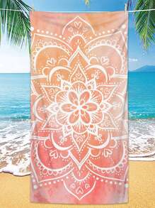 1pc Ultra Soft Mandala Pattern Printed Microfiber Beach Towel, Home Decor, Suitable For Beach, Swimming Pool, Camping And Travel, Extremely Comfortable