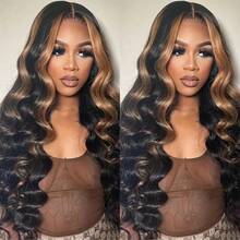 Ombre Color Lace Front Wig Human Hair Pre Plucked With Baby Hair FB/30 13x4 Body Wave Lace Front Wigs 180% Density Highlight Lace Frontal Wigs Human Hair Colored Wigs Honey Blonde Colored Wig - FB30 Mật ong vàng - Xem 9
